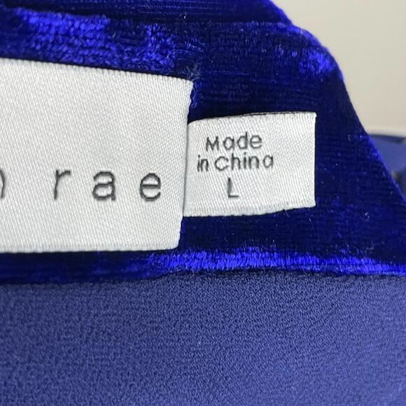 Adalyn Ray Royal Blue Velvet Maxi Dress Size L Crisscross Back Lined Whimsigoth - Picture 6 of 8